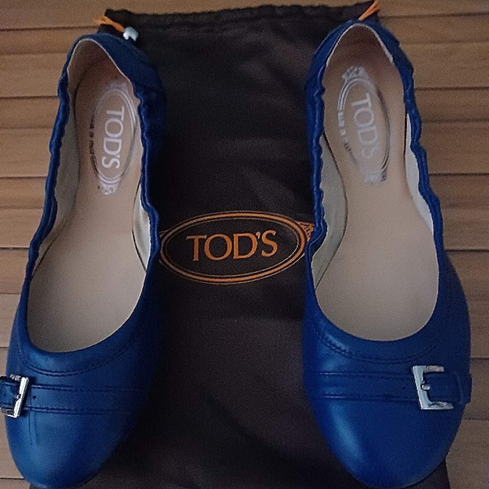 Tod's Ballerina Dee Fibbietta Ballet Flat with Dust Bag Size EU 38.5  NWOB